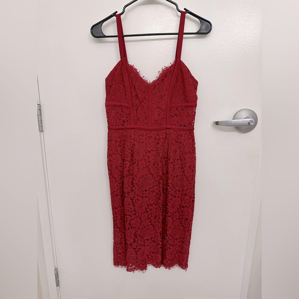 Express Lace Rose Bodycon Dress
